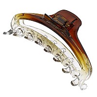 Camila Paris CP2380 French Hair Clip for Women, Medium Narrow, Brown/Cristal, Girls Hair Claw Clips Jaw Fashion Durable Styling Hair Accessories for Women, Strong Hold No Slip Grip, Made in France