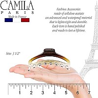 Camila Paris CP2380 French Hair Clip for Women, Medium Narrow, Brown/Cristal, Girls Hair Claw Clips Jaw Fashion Durable Styling Hair Accessories for Women, Strong Hold No Slip Grip, Made in France