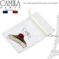 Camila Paris CP2380 French Hair Clip for Women, Medium Narrow, Brown/Cristal, Girls Hair Claw Clips Jaw Fashion Durable Styling Hair Accessories for Women, Strong Hold No Slip Grip, Made in France