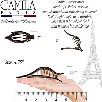 Camila Paris CP2372 French Hair Clips, Large Side Slide Hair Clips for Volume Hair, Strong Hold No Slip Grip, Girls Hair Claw Clips for Women, Durable Styling Girls Hair Accessories, Made In France