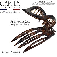 Camila Paris CP2372 French Hair Clips, Large Side Slide Hair Clips for Volume Hair, Strong Hold No Slip Grip, Girls Hair Claw Clips for Women, Durable Styling Girls Hair Accessories, Made In France