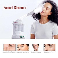 Red Pro Hair Therapy 2-in-1 Hair Steamer & Facial Steamer for Deep Cleaning, Designed for Personal Care at Home or Salon, Moisture Hair 6 X Effectively