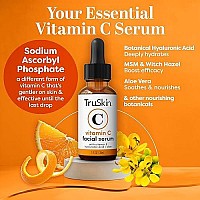 TruSkin Vitamin C Serum for Face - Anti Aging Face Serum with Vitamin C, Hyaluronic Acid, Vitamin E - Brightening Serum for Dark Spots, Even Skin Tone, Eye Area, Fine Lines & Wrinkles, 1 Fl Oz