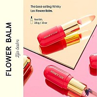 Winky Lux Flower Balm, Vegan Lip Balm and Lip Stain, pH Color Changing Lipstick, Vanilla Scented Pink Lip Tint with Real Chrysanthemum, Natural Lip Balm (Pink Flower)