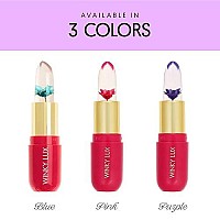 Winky Lux Flower Balm, Vegan Lip Balm and Lip Stain, pH Color Changing Lipstick, Vanilla Scented Pink Lip Tint with Real Chrysanthemum, Natural Lip Balm (Pink Flower)