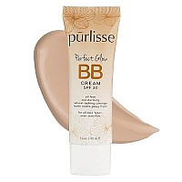 purlisse Perfect Glow BB Cream SPF 30: Clean & Cruelty-Free, Medium Flawless Coverage, Hydrates with Jasmine | Light 1.4oz