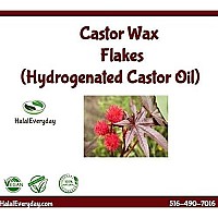 Castor Wax - Hydrogenated Castor Oil - Great thickening agent for lotions and creams, lip balms, body creams, hair care products, eye makeup.1lb/16oz