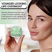 Moisturizing Green Tea Matcha Sleeping Lip Mask Balm, Younger Looking Lips Overnight, Best Solution For Chapped And Cracked Lips, Unique Lip Gloss Formula And Power Benefits Of Green Tea (Matcha)