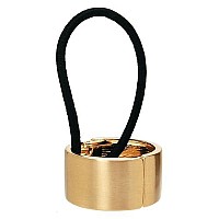 L. Erickson Brushed Metal Cuff Ponytail Holder - Brushed Gold