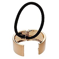 L. Erickson Brushed Metal Cuff Ponytail Holder - Brushed Gold