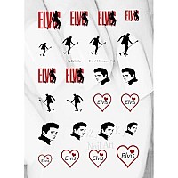 Nail Art Decals WaterSlide Nail Transfers Stickers 40pc Elvis 1 Silhouette Love Character Nail Decals - Salon Quality! DIY Nail Manicure