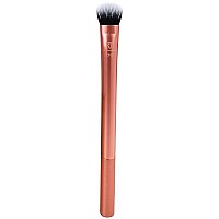 Real Techniques Expert Concealer Brush, Ultra Plush Custom Cut Synthetic Taklon Bristles & Extended Aluminum Ferrules, Uniquely Shaped Brush Head, For Even Coverage, Orange Face Brush, 1 Count