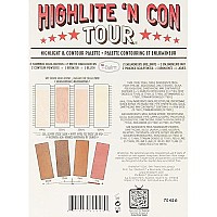 theBalm Highlighting & Makeup Conceal Powders 'N Contour Palette, Highlighters Shimmer, Matte, Bronzer, Blushes, Multicolor, 0.8 ounces