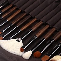 ZOREYA Makeup Brush Set ,15pcs Unique Walnut Makeup Brushes with Nobility,Professional Premium Synthetic Foundation Powder Concealers Eye Shadows Makeup brushes Set with Perfect Vegan Leather Bag