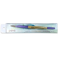 Pana Acrylic Nail Brush Pure Kolinsky Hair Beige Purple Wood Handle with Purple Ferrule Round Shaped Style (Size  6)