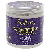 Shea Moisture Kukui Nut & Grapeseed Oils Youth-Infusing Mud Mask for Unisex, 6 Ounce