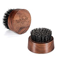 BFWood Beard Brush for Men - Boar Bristles Small and Round - Black Walnut Wood