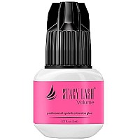 Volume Eyelash Extension Glue Stacy Lash 0.17 fl.oz/ 5 ml - 3 Sec Dry time - Retention 6 Weeks - Professional Use Only Strong Black Adhesive/Individual Semi-Permanent Extensions Supplies - Latex Free