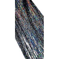 40 Sparkling Hair Tinsel 100 Strands (Stellar Midnight Black)