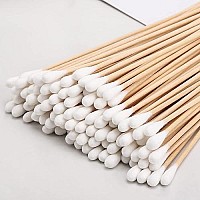 400 Count 6 Inch Long Cotton Swabs With Wooden Handles Cotton Tipped Applicator For Cleaning