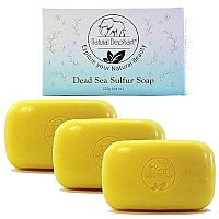 Natural Elephant Dead Sea Sulfur Soap 4.4 oz 3 Pack (3 Soap Bars)