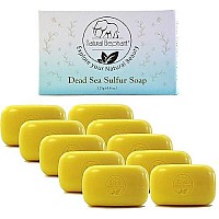 Natural Elephant Dead Sea Sulfur Soap 4.4 oz 10 Pack (10 Soap Bars)