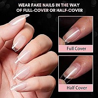 Makartt Nail Tips Short Coffin Nails 500pcs Press on Nails Full Cover Fake Nails Ballerina Nails Clear Nails for Nail Extension Soak Off False Nails 10 Sizes Acrylic Nails for Salon and DIY Nail Art