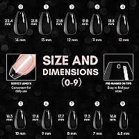 Makartt Nail Tips Short Coffin Nails 500pcs Press on Nails Full Cover Fake Nails Ballerina Nails Clear Nails for Nail Extension Soak Off False Nails 10 Sizes Acrylic Nails for Salon and DIY Nail Art