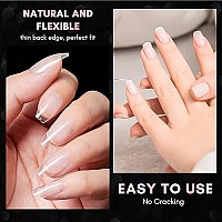 Makartt Nail Tips Short Coffin Nails 500pcs Press on Nails Full Cover Fake Nails Ballerina Nails Clear Nails for Nail Extension Soak Off False Nails 10 Sizes Acrylic Nails for Salon and DIY Nail Art