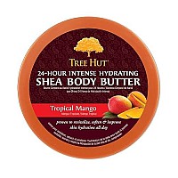 Tree Hut 24 Hour Intense Hydrating Shea Body Butter Tropical Mango, 7oz, Moisturizer with Pure Shea Butter for Nourishing Essential Body Care