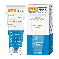 Acne Free Acne Clearing Sulfur Mask 1.7 oz Absorbs Excess Oil and Unclogs Pores with Vitamin C and Bentonite Clay