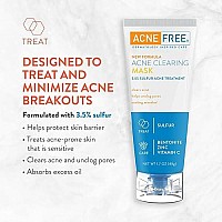 Acne Free Acne Clearing Sulfur Mask 1.7 oz Absorbs Excess Oil and Unclogs Pores with Vitamin C and Bentonite Clay