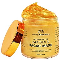 White Naturals 24K Gold Facial Mask, Anti-Aging Gold Face Mask For Flawless & Moisturizes Skin, Helps Reduces Wrinkles, Fine Lines & Acne Scars, Removes Blackheads, Dirt & Oils