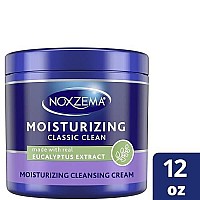 Noxzema Classic Clean Original Deep Cleansing Cream for Soft & Smooth Skin - Real Eucalytpus Extract Noxzema Moisturizing Cleansing Cream Face Wash, Soybean Oil Noxzema Cream Cleanser, 12 Oz Ea (Pack of 4)