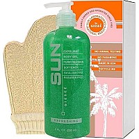 Sun Labs Unscented Exfoliating Body Scrub With Loofah Sponge Mitt for Soft Skin - 8 fl. oz. Bottle