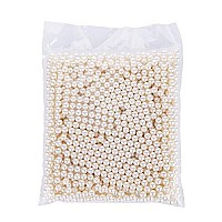 Makeup Beads for Brushes, Art Faux Pearls, HBlife 1100-Piece Round Pearl Beads to Hold Makeup Brush, Lipstick, Mascara, Eyeliner, 8mm (Beige)