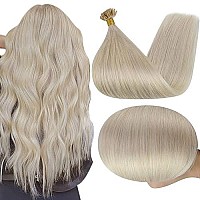 Full Shine 16 Inch U Tip Hair Extension Real Human Hair Color 60 Platinum Blonde Keratin Tip Hair Extensions 1 Gram Per Strand 50 Strands Straight Nail Tip Hair Extensions