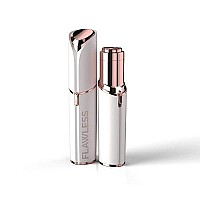 Finishing Touch Flawless Facial Hair Remover for Women, White/Rose Gold Electric Face Razor for Women with LED Light for Instant and Painless Hair Removal