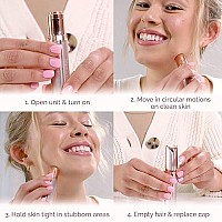 Finishing Touch Flawless Facial Hair Remover for Women, White/Rose Gold Electric Face Razor for Women with LED Light for Instant and Painless Hair Removal