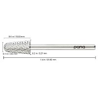 PANA Professional 3/32 Shank Size - Silver Safety Carbide Coarse Grit - Nail Drill Bit for Dremel Machine