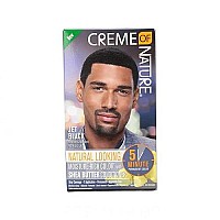 Men's Hair Color by Creme of Nature, Jet Black, Moisture-Rich Color with Shea Butter Conditioner, 1 Application