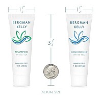 BERGMAN KELLY Travel Shampoo and Conditioner Set (1 fl oz, 100 Pieces, White Tea), Delight Your Guests with a Revitalizing and Refreshing Hotel Toiletries and Guest Hospitality in Bulk