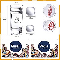 Biutee 19pcs Nail Stamp Plates set 15 plate 1Stamper 2Scraper 1storage bag Nails Art Stamping Plate Scraper Stamper Set Leaves Flowers Animal Nail plate Template Image Plate