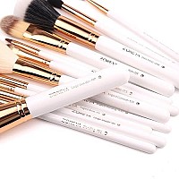 Zoreya Travel Makeup Brush Set White 12pcs Makeup Brushes Premium Synthetic Hair Professional Foundation Powder Contour Blush Cosmetic Eye Brush Sets With Holder For Mother's Day Gifts