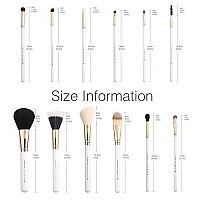 Zoreya Travel Makeup Brush Set White 12pcs Makeup Brushes Premium Synthetic Hair Professional Foundation Powder Contour Blush Cosmetic Eye Brush Sets With Holder For Mother's Day Gifts