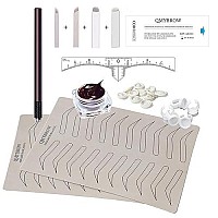 Microblading Kit Eyebrow Micro Needling Pen Set With Blades Pigment Practice-Skin Ring Cup For Eyebrow Tattoo Permanet Makeup Tatto Kits- Qmybrow 