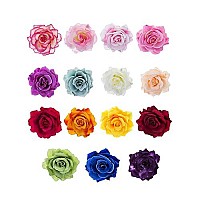 15 Pieces Flower Hair Clips Rose Flower Hairpin Clip Mexican Flower Pin Flower Brooch, Medium(Fresh Colors)