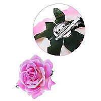 15 Pieces Flower Hair Clips Rose Flower Hairpin Clip Mexican Flower Pin Flower Brooch, Medium(Fresh Colors)