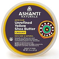 Ashanti Naturals Yellow Whipped Raw Shea Butter | Unrefined African Shea Butter | Creamy Moisturizer for Easy Application - 15 oz