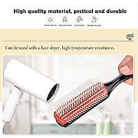 NuAngela 9 Rows Hair Brush, Easy Clean Removable Hairbrush For Styling Detangling Shaping Smoothing Blow-Drying Separating,Defining Curls For Curly Hair